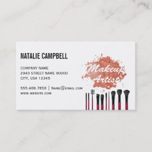 Makeup Artist   Mua Powder and Brushes Business Card