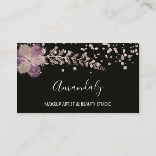 Makeup Artist Nails Beauty SPA Rose Floral Business Card