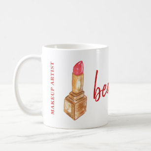 Makeup artist name lipstick and colours kit beauty coffee mug