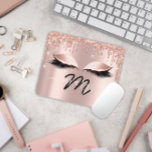 Makeup Artist  Name Monogram Rose Lashes Extension Mouse Pad<br><div class="desc">Modern Abstract Contemporary Design 


Italian Design Florence fashion  florenceK</div>
