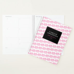 Makeup Artist Neon Lip Pattern Day Planner
