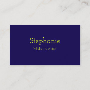Makeup Artist Neon Yellow Green Navy Blue Business Card