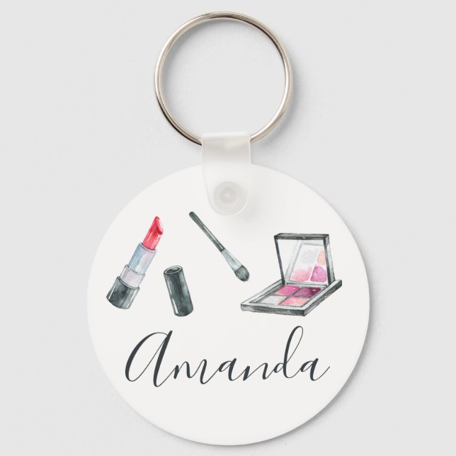 Makeup Artist Personalized Custom Art Keychain (Front)