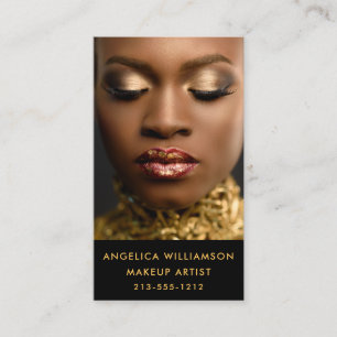 Makeup Artist Photo Gold Business Card