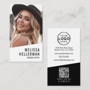 Makeup Artist Photo Logo Vertical Business Card