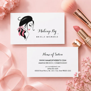 Makeup Artist Pink Bow Business Card