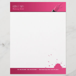 Makeup Artist/Pink Lipstick Letterhead