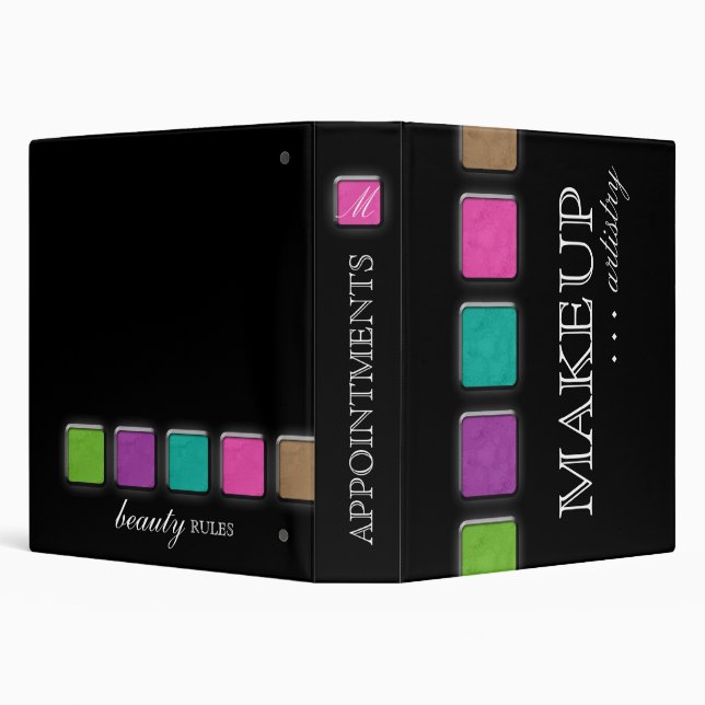 Makeup Artist Portfolio Appointment Book Palettes Binder (Background)