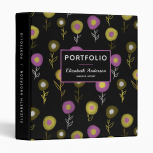 Makeup Artist Portfolio Botanical Floral Pattern Binder