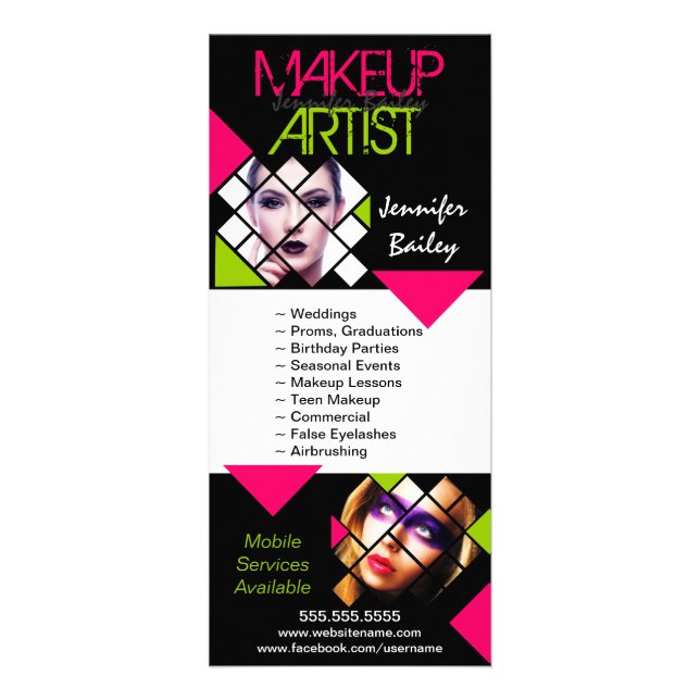 Makeup Artist Portfolio Rack Card (Front)