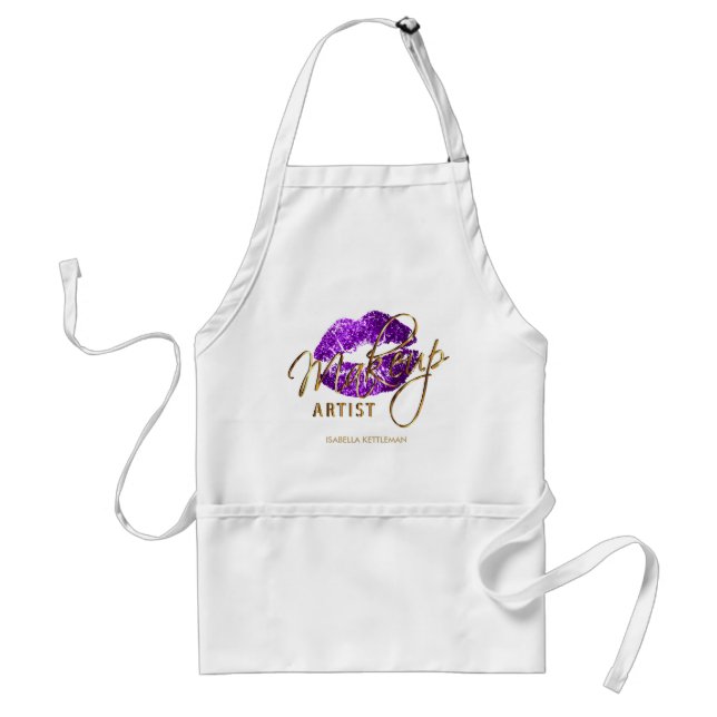 Makeup Artist - Purple Glitter Lips Standard Apron (Front)