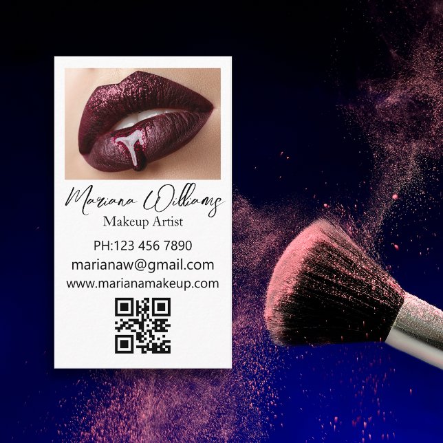 makeup artist qr code photo minimalist chic business card (Creator Uploaded)