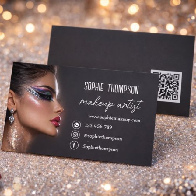 Makeup artist qrcode business card (Creator Uploaded)