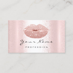 Makeup Artist Red Kiss LIPS  Pink Rose Blush Business Card