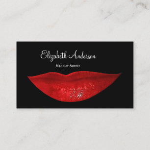 Makeup Artist Red Lip Glam Business Card