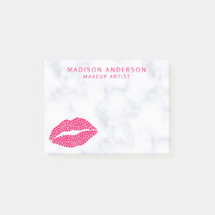 Makeup Artist   Red Lips Modern Dot Personalized Post-it Notes