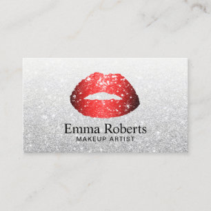 Makeup Artist Red Lips Modern Silver Appointment