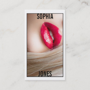 ★ Makeup Artist Red Lips Photo Business Card ★