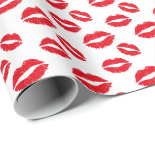 Makeup Artist Red Lipstick Lips Beauty Salon Wrapping Paper