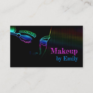 Makeup Artist Retro Black Purple Pink Gradient Business Card