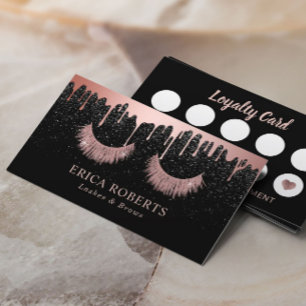 Makeup Artist Rose Gold Eyelash Dripping Loyalty Card