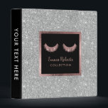Makeup Artist Rose Gold Lashes & Silver Glitter Binder<br><div class="desc">Lashes Makeup Artist Rose Gold & Silver Glitter Beauty Salon Binder.</div>