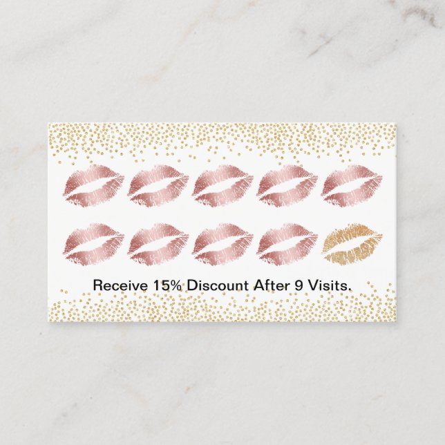 Makeup Artist Rose Gold Lips Gold Confetti Loyalty (Front)