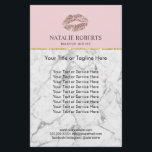 Makeup Artist Rose Gold Lips Pink Marble Salon Flyer<br><div class="desc">Makeup Artist Modern Rose Gold Lips Blush Pink Marble Beauty Salon Brochures.</div>