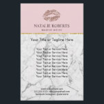 Makeup Artist Rose Gold Lips Pink Marble Salon Flyer<br><div class="desc">Makeup Artist Modern Rose Gold Lips Blush Pink Marble Beauty Salon Brochures.</div>