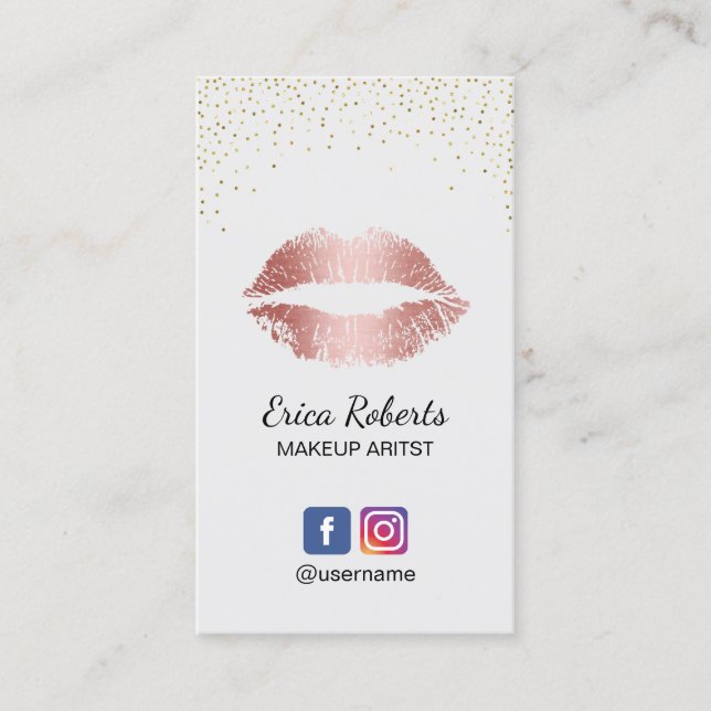 Makeup Artist Rose Gold Lips Salon Appointment (Front)