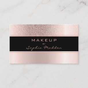 Makeup Artist Rose Gold Ombre Trendy Glitter Business Card