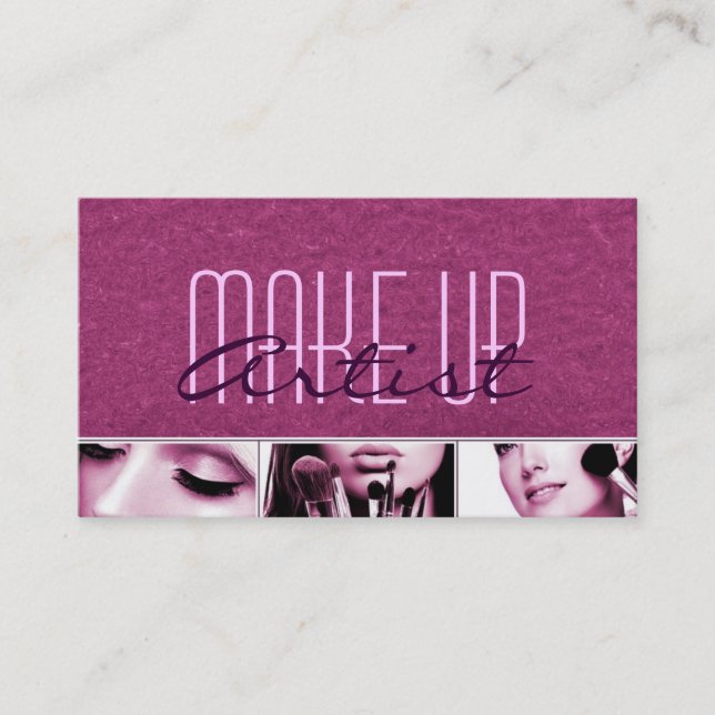MakeUp Artist, Salon, Beauty, Cosmetologist Business Card (Front)