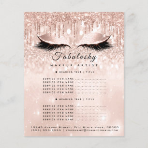 Makeup Artist Salon Glitter Flyer Rose Gold Eye