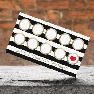 Makeup Artist Salon Modern Stripes Loyalty Punch Card