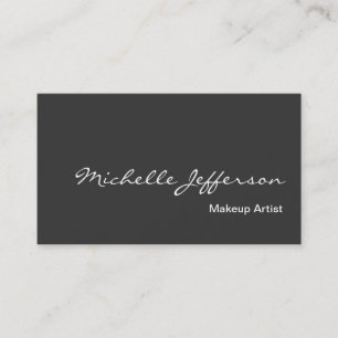 Makeup Artist Script Grey Business Card
