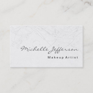 Makeup Artist Script Grey Pattern Business Card