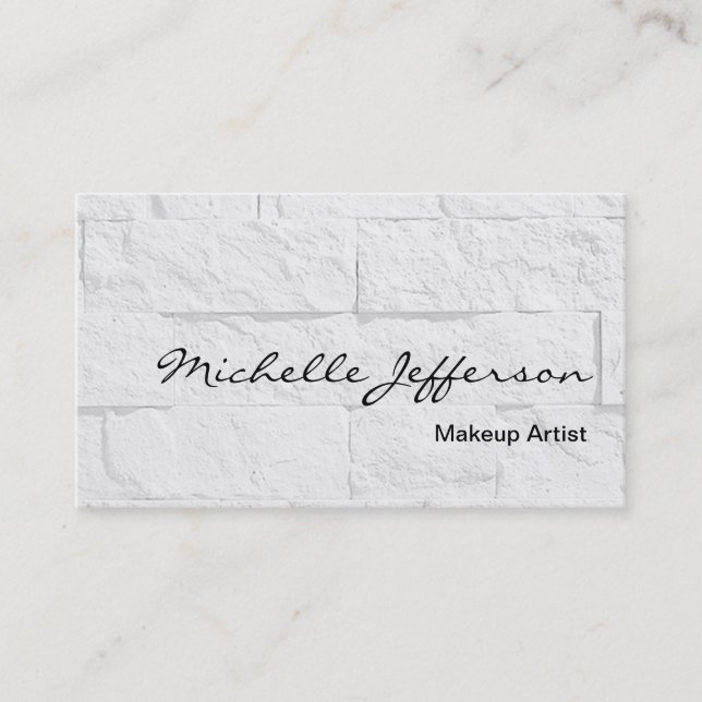 Makeup Artist Script Wall Brick Business Card (Front)