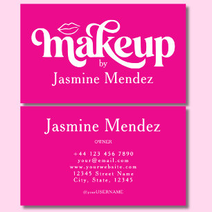 Makeup Artist Studio Hot Pink Professional Chic Business Card