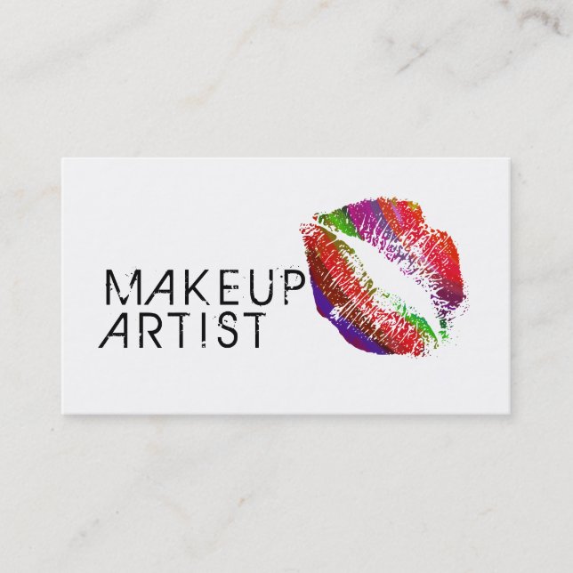 Makeup Artist Stylish Lips #6 Business Card (Front)