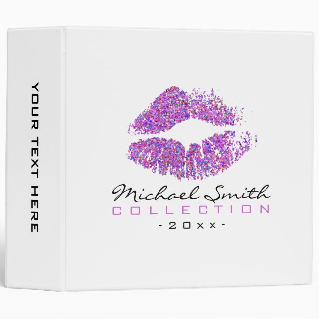 Makeup Artist Stylish Multicolor Glitter Lips #6 Binder (Front/Spine)