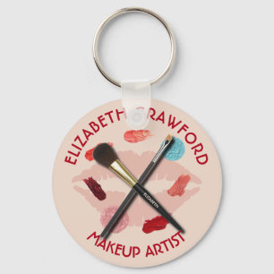 Makeup Artist Stylist Beauty Salon With Your Name Keychain