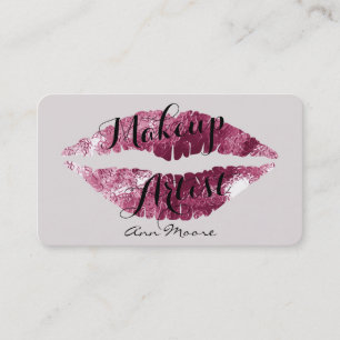 Makeup artist stylist make up lips business card