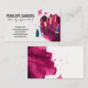 Makeup Artist Tools Brush Stroke Business Card