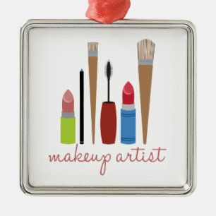 Makeup Artist Tools Metal Ornament