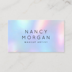 makeup artist unicorn rainbow holographic business card