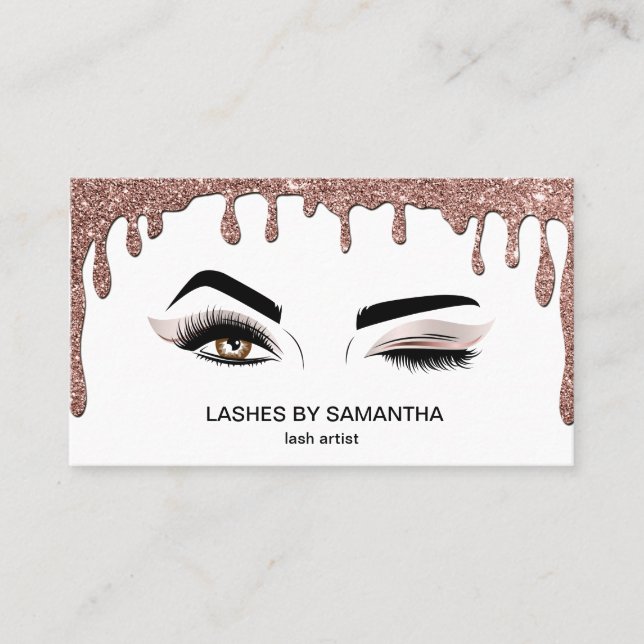Makeup artist Wink Eye Beauty Salon Lash Extension Business Card (Front)
