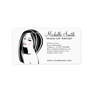 Makeup artist Woman Face long eyelashes branding Label
