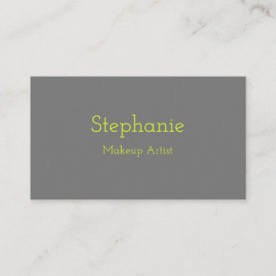 Makeup Artist Yellow Grey Gray Custom Neon Color Business Card