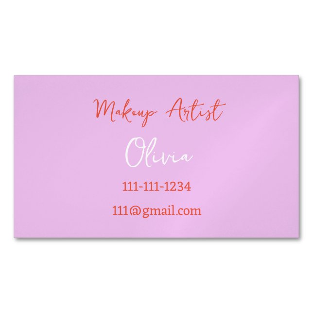 MAKEUP ARTISTE CARTE DE VISITE ROSE ET ROUGE (devant)
