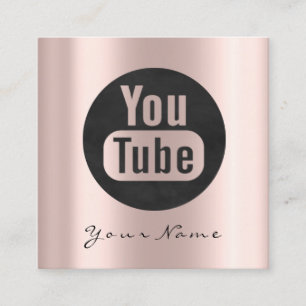 Makeup Beauty Blogger You-tuber Rose Black White Square Business Card
